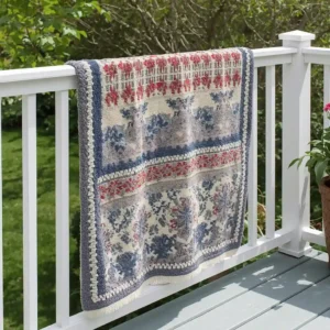 Dry outdoor rug deck faster by draping it over a railing for airflow on both sides.