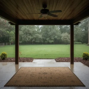 Jute mold outdoor patio risk drops significantly under proper roof coverage.