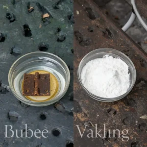 Two methods for removing rust from patio furniture without sanding: vinegar and baking soda.