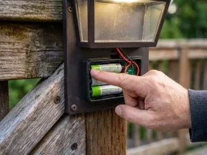 Solar lights catch fire risk checked by inspecting the compartment seal.