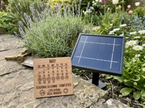 Cloudy solar light panel cleaned on the ideal late spring seasonal schedule.