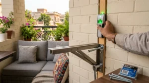 Properly anchored bracket for wall mounted patio tables.