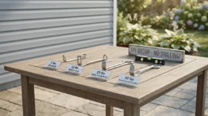 Selection of hooks for a heavy decor vinyl siding installation without drilling.