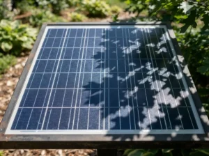Lights charge in shade at a reduced rate under a partial leaf shadow.