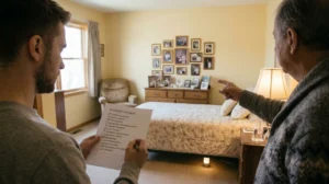 Checklist review to adapt bedroom aging adults, room by room, before a fall happens.
