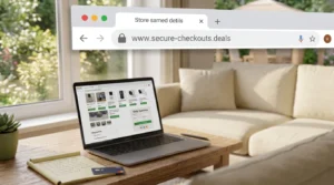 Browser padlock icon that does not prove a store is real when you avoid online shopping scams.