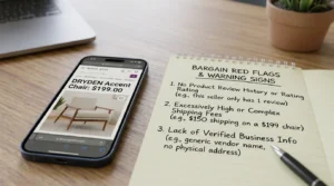 Bargain price red flags checked to find lowest price online.