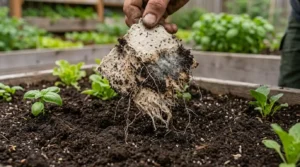Inspecting a dug-up seed paper scrap, the way to fix unsprouted seed paper that never grew.