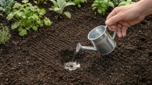 Testing soil drainage before planting, a step that matters more when you grow seed paper garden beds.