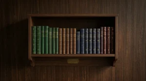 Leather-bound bookshelf placement to layer dark academia decor safely.