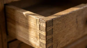 Hand-cut dovetail joints used to spot real antique furniture before you mix modern antique furniture.