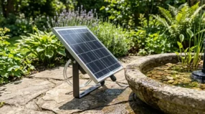 Sizing a solar panel for water fountains with battery backup.